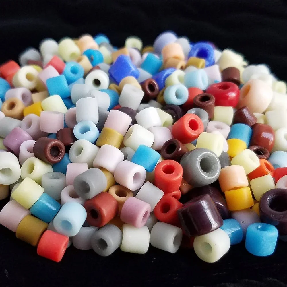 300+ Czech Glass BEADS vintage ASSORTED COLORS Mixed Pony 6 mm & Crow 9 mm